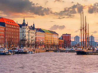 helsinki finland harbour and cityscape
